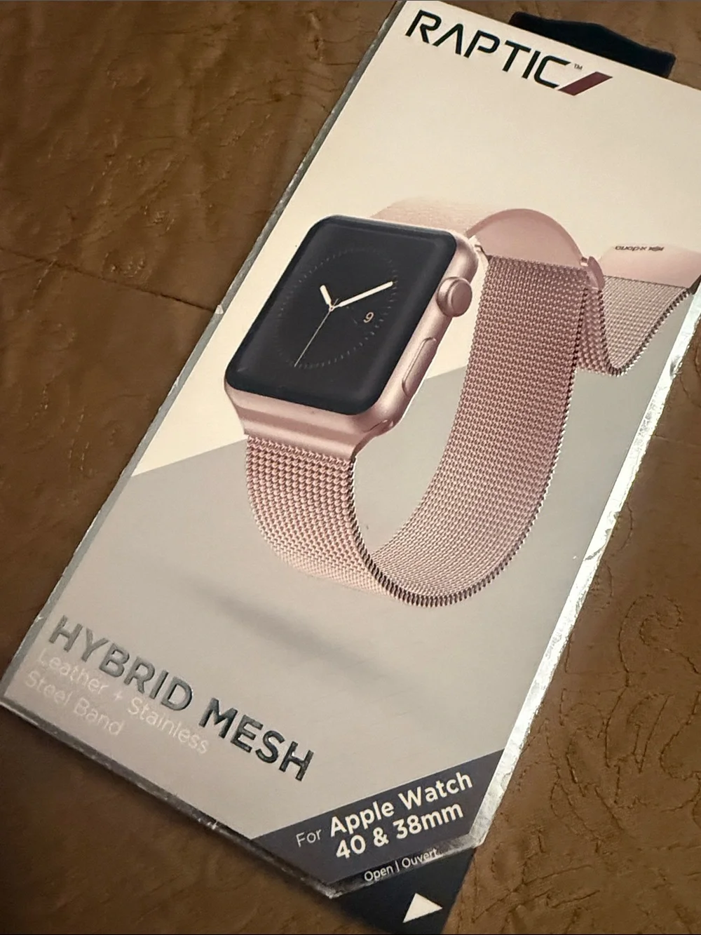 Hybrid Mesh Stainless Steel Watch Band - Rose Gold